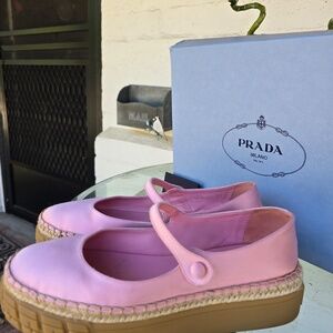 PRADA" "Satin Ballet  buckle strap Wedge0